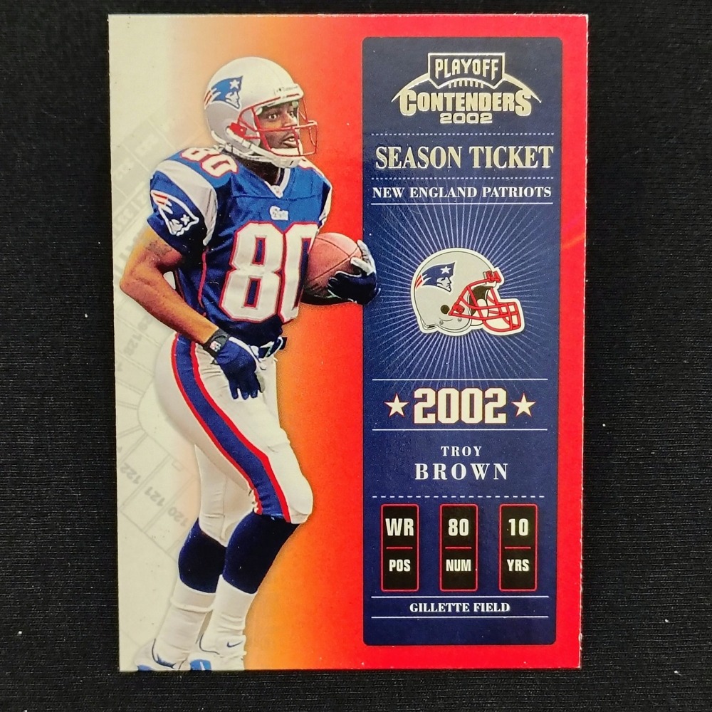 2002 Playoff Contenders #9 Troy Brown‎ Football New England Patriots NFL Card